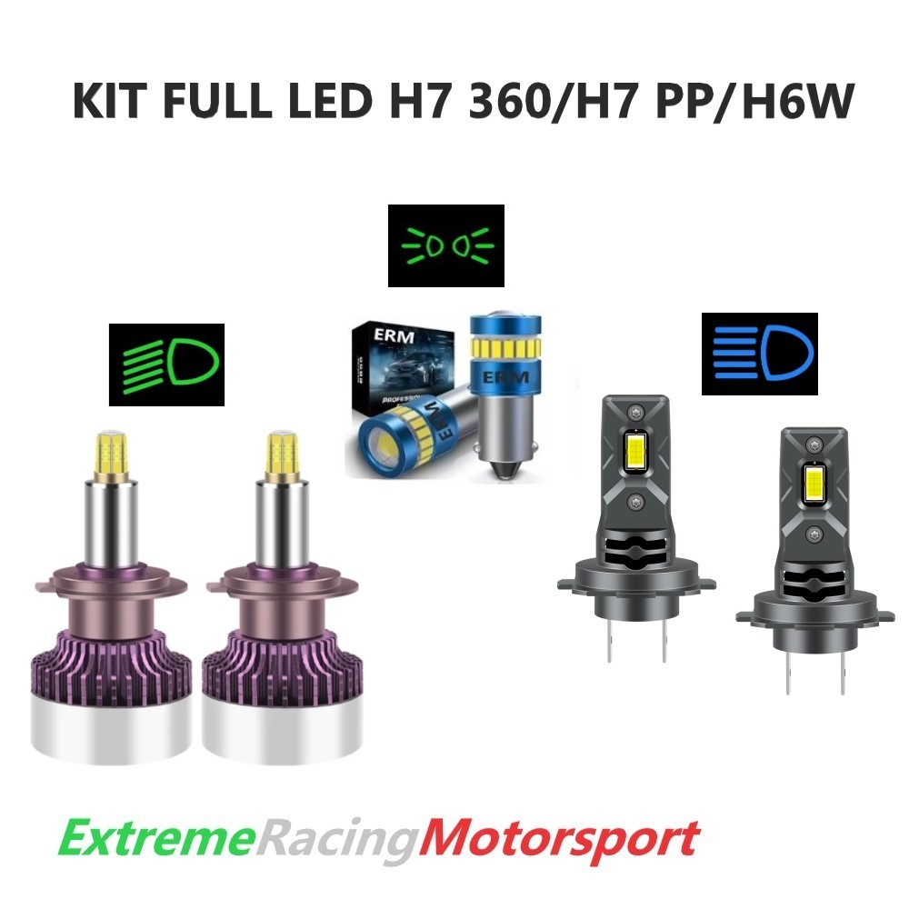 Xtreme Racing Kit Illuminazione LED H6W/H7 360° 25K/H7 PP kit lampade Full LED 12 V 6000 K