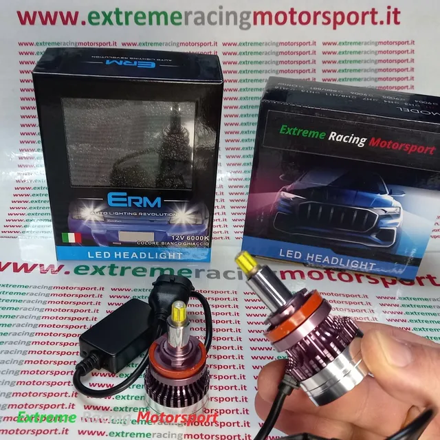 Xtreme Racing Lampadine LED ERM R9 360° H11 lampade LED coppia 80 W fari lenticolari