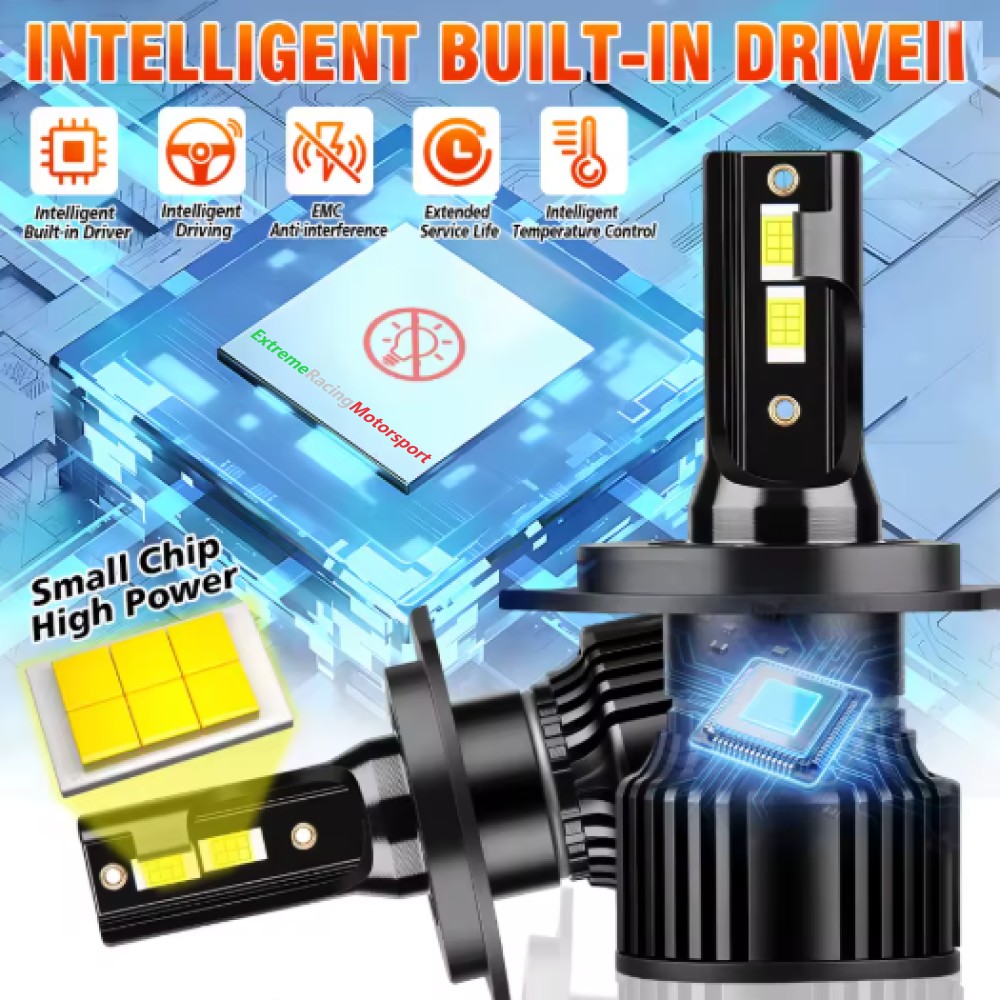 Xtreme Racing Lampadine LED ERM Black Edition H4 lampadine 6000K