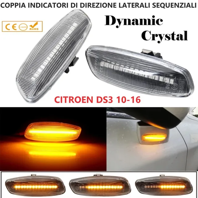 Xtreme Racing Indicatori di Direzione LED Citroen DS3 10-16 frecce dinamiche coppia fumè IP68