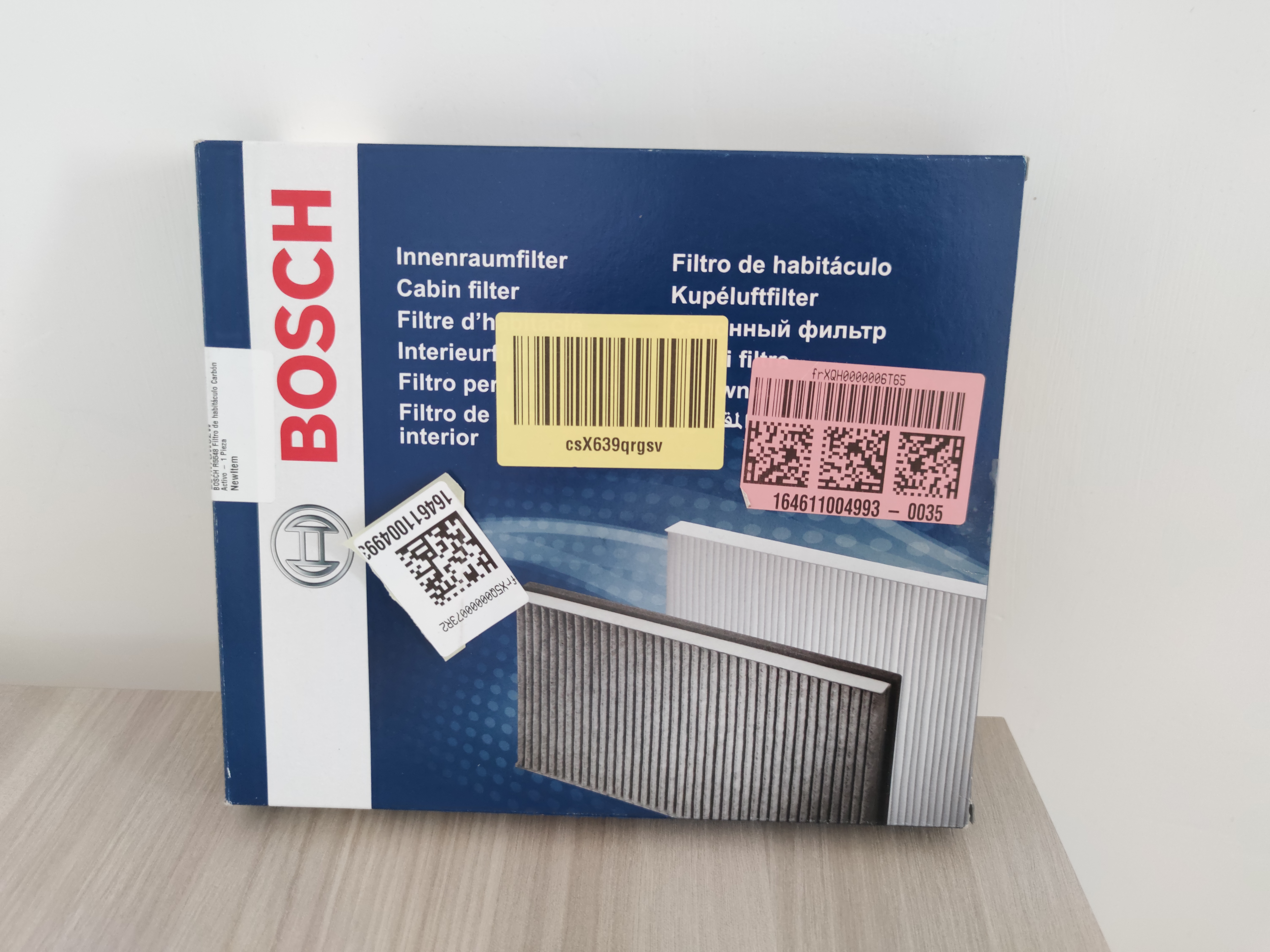 Bosch filtro aria abitacolo 1987435548 ai carboni attivi