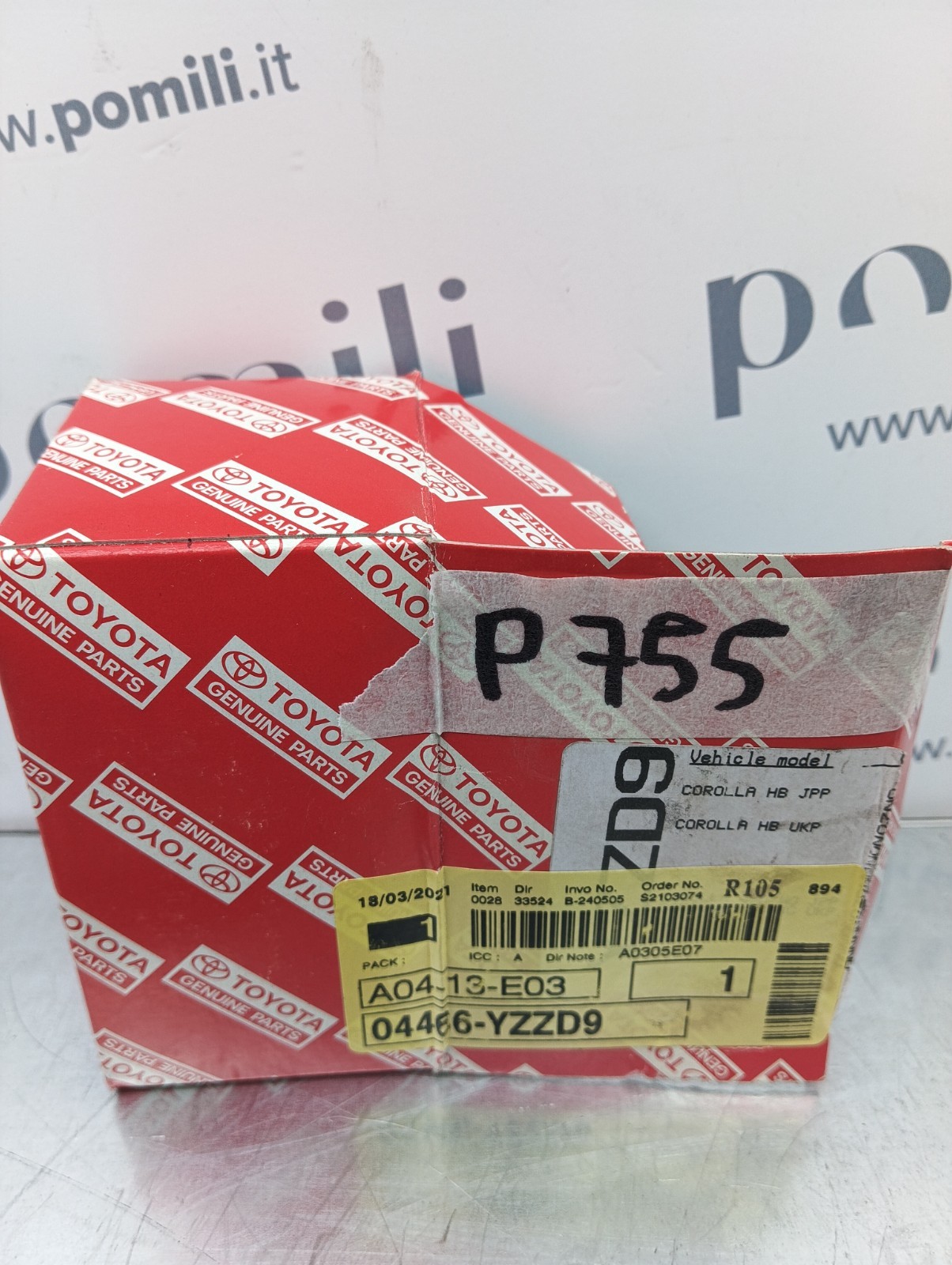 Pomili Freni e ricambi Kit pastiglie freni Toyota Corolla 04466-YZZD9 nuovo