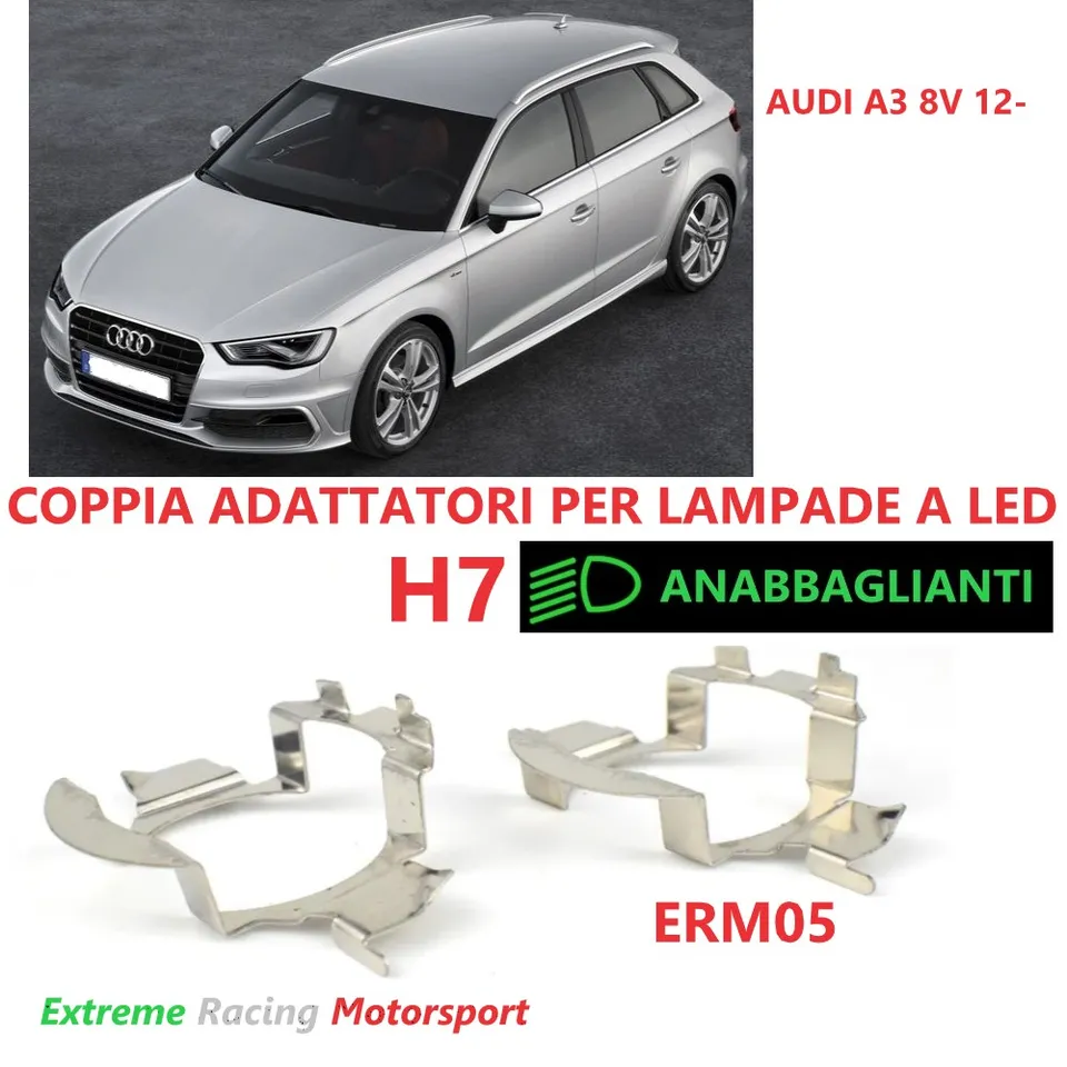 Xtreme Racing ERM005 adattatori portalampada H7 Audi A3 8V coppia Plug&Play