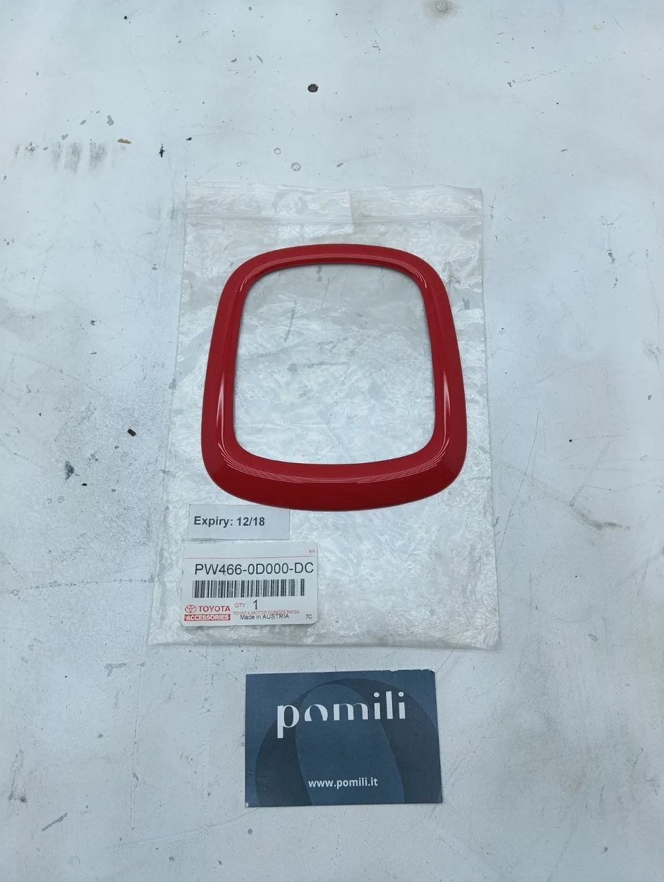 Pomili Cambio e trasmissioni Toyota Yaris mascherina leva cambio rossa