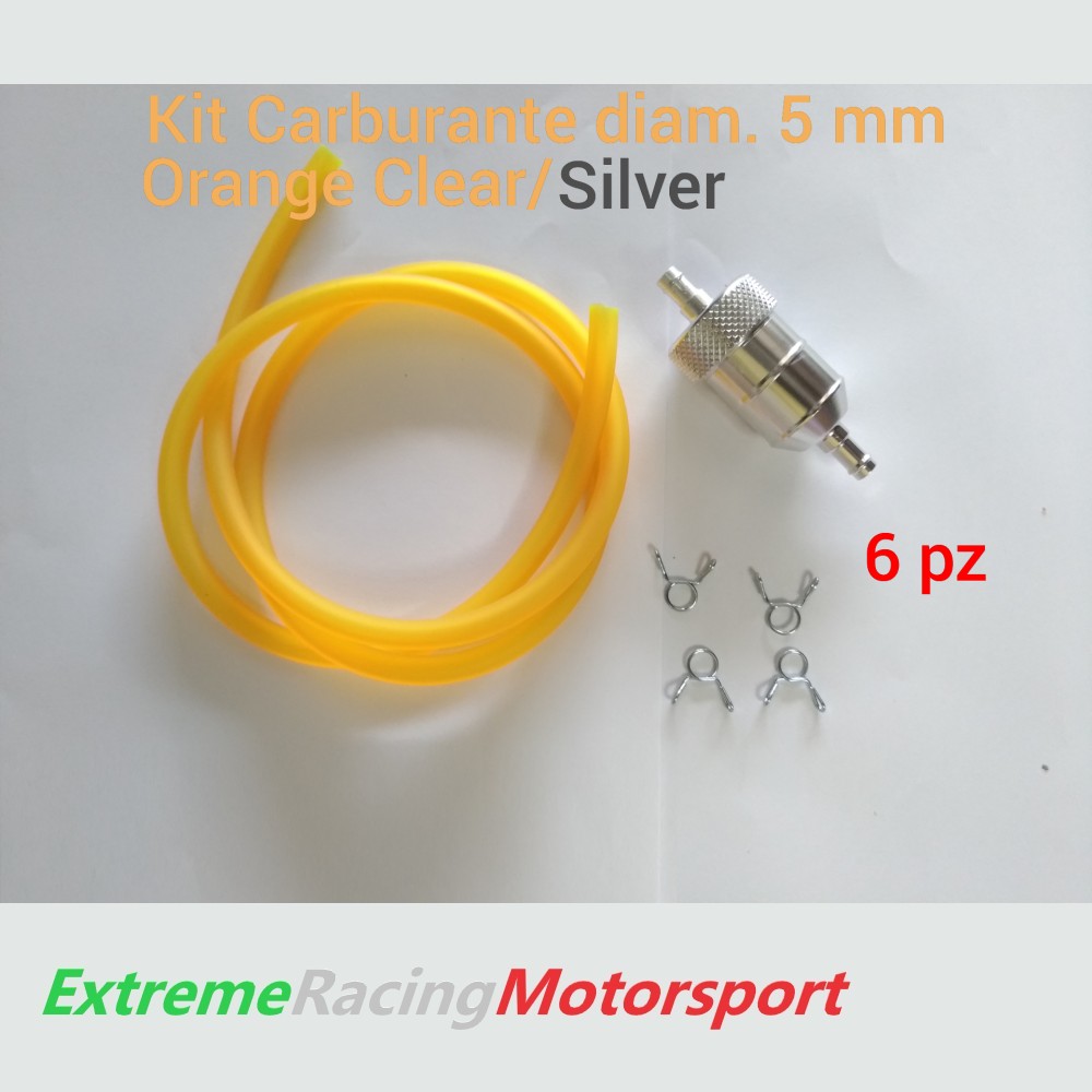 Xtreme Racing Impianto Carburante Kit tubo siliconico carburante 5×7 mm 6 pezzi arancione