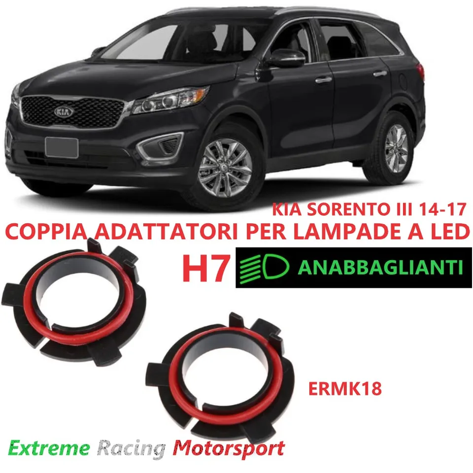 Xtreme Racing ERMK18 adattatori portalampada H7 Kia Sorento coppia Plug&Play