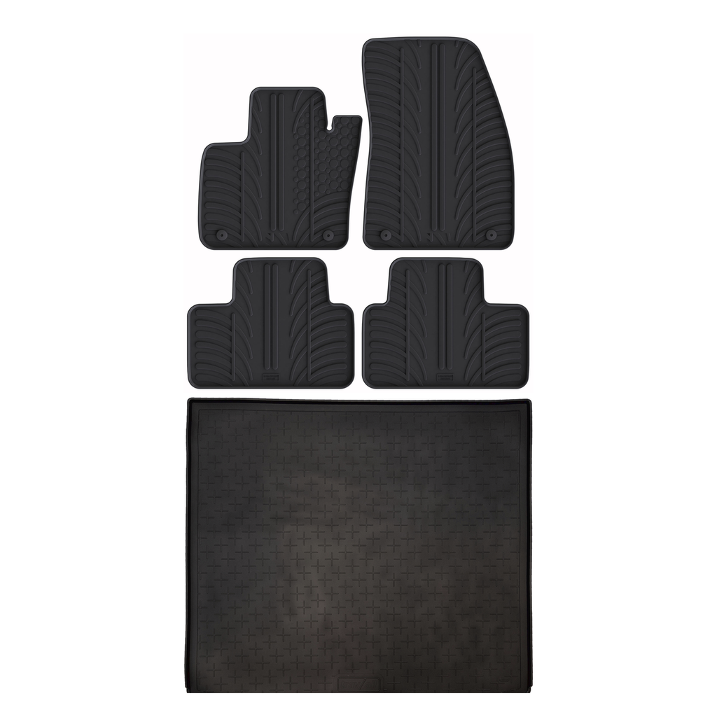Travall Bundles Volvo XC40 2017- kit vasca bagagliaio e tappetini gomma