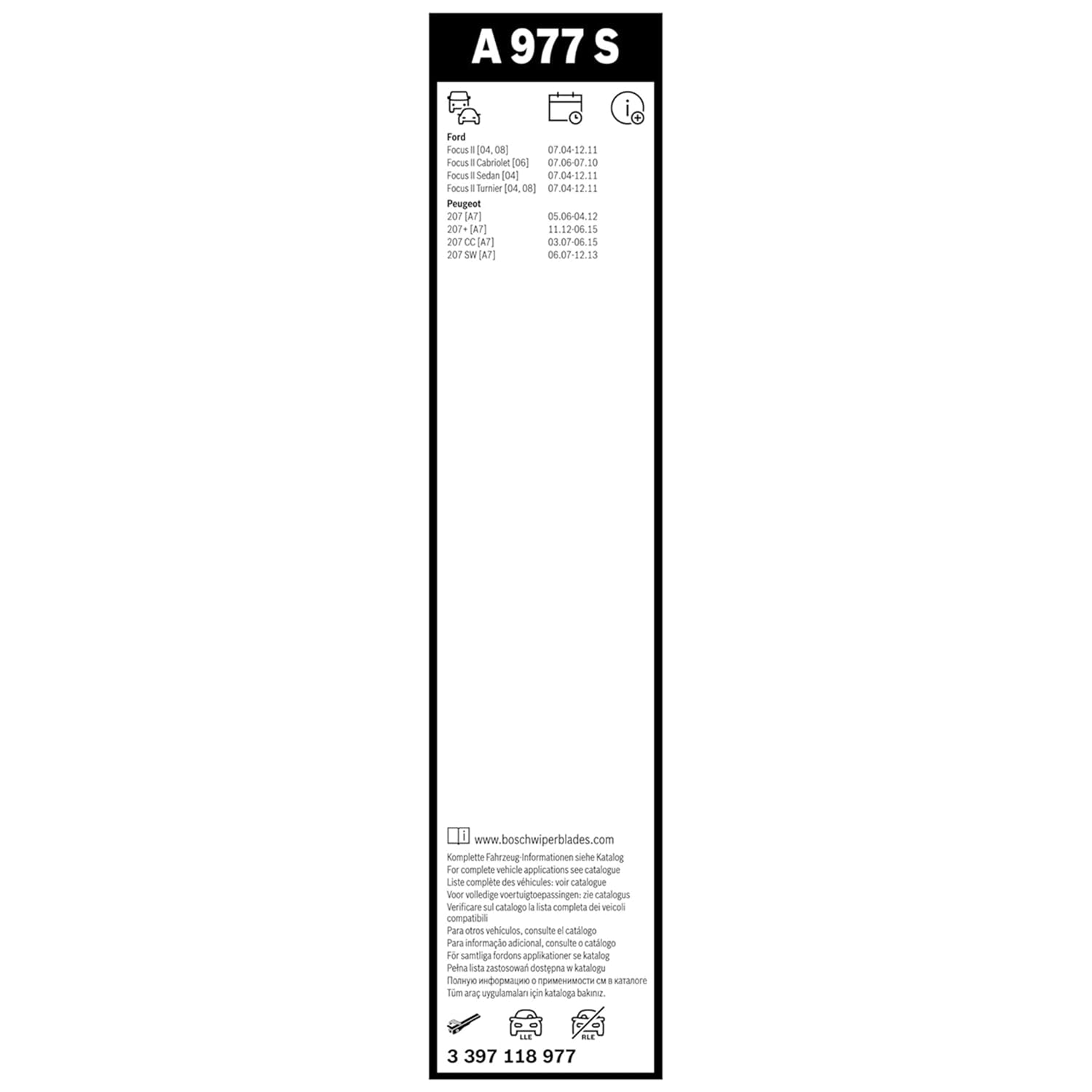 Bosch Spazzole tergicristallo Aerotwin A977S anteriori 650/425 mm aerodinamiche