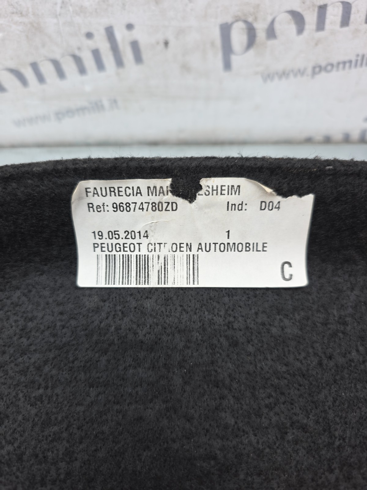 Pomili Rivestimenti interni e parti interne cappelliera Citroën C4 II 96874780ZD usata
