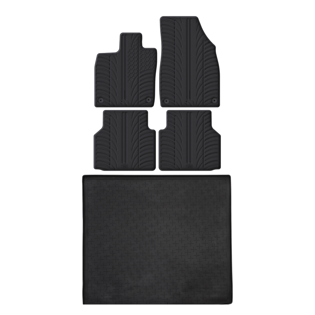 Travall Bundles Audi Q4 e-tron Rubber Boot Liner and Rubber Car Mats Bundle kit gomma