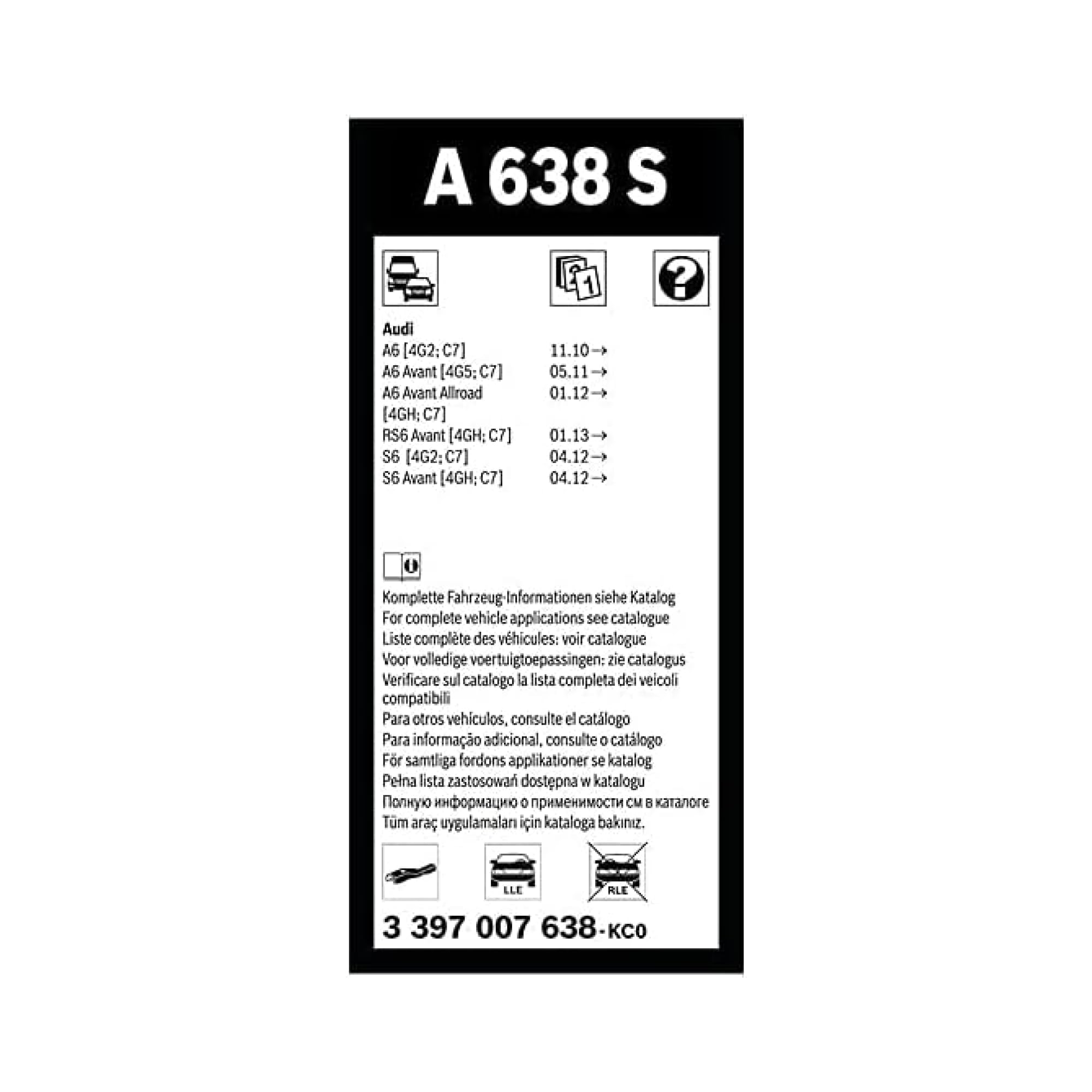 Bosch Aerotwin A638S 3397007638 spazzole tergicristallo 650/530 mm