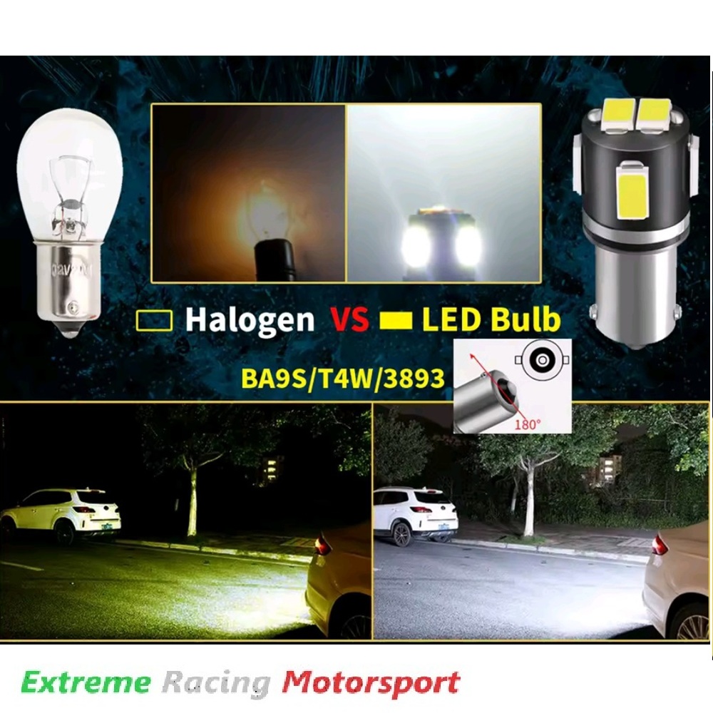 Xtreme Racing Lampadine LED Lampadine Led Luci Targa BA9S 6L, coppia bianco CANBUS
