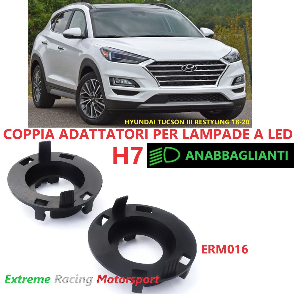 Xtreme Racing Accessori per Illuminazione LED ERM016 adattatori H7 Hyundai Tucson III Restyling 18-20
