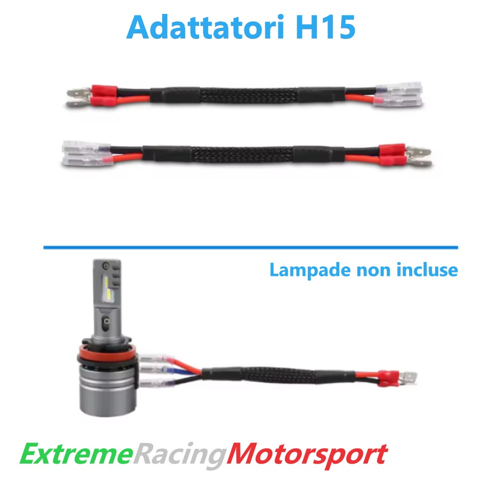 Xtreme Racing Accessori per Illuminazione LED ERMADH15 adattatori cablaggio H15 coppia 16 cm