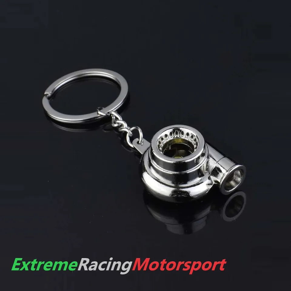 Xtreme Racing Decorazioni Auto e Adesivi portachiavi Turbina metallo cromato 4,5 cm