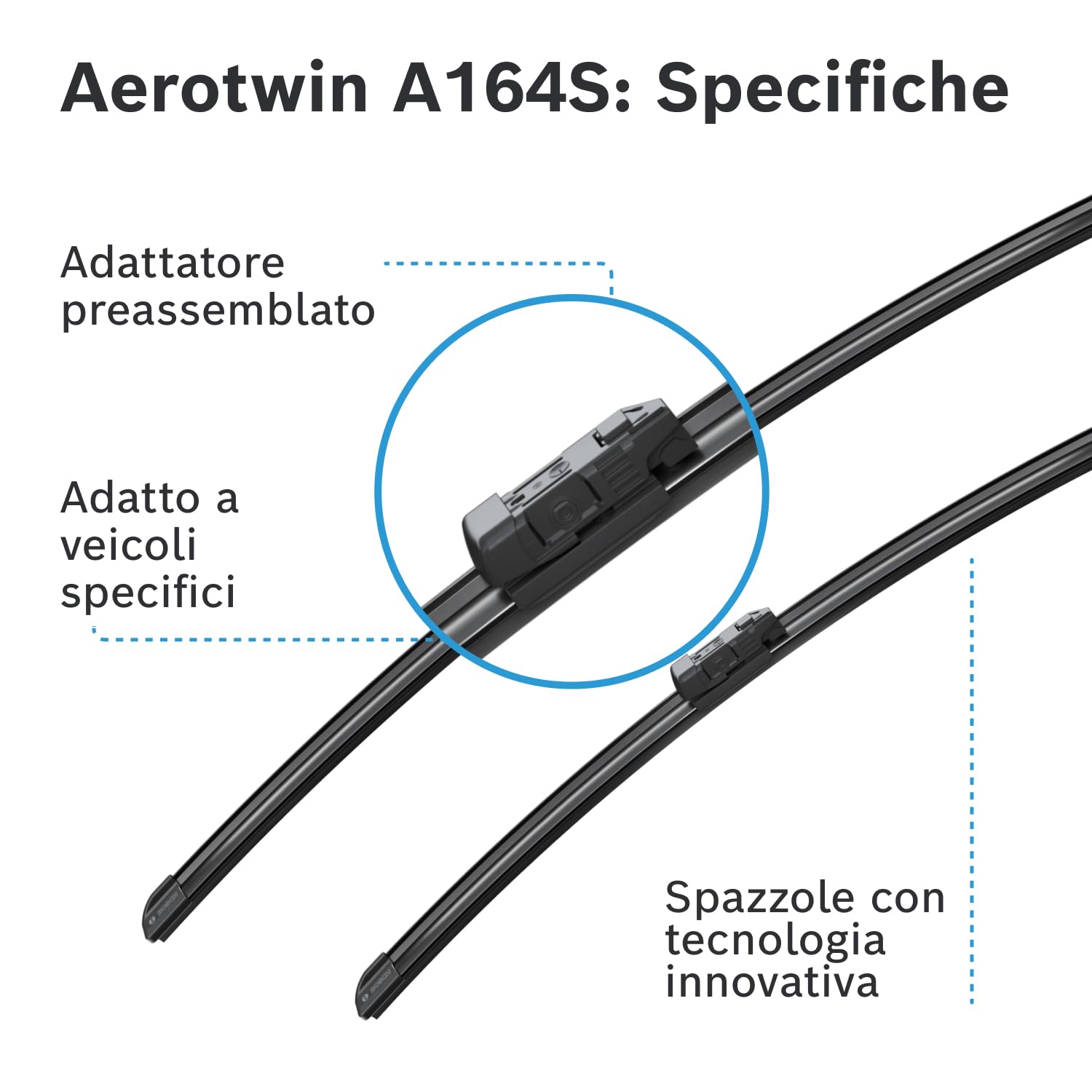 Bosch Spazzole tergicristallo 3397014164 Aerotwin A494S anteriori 2 pezzi
