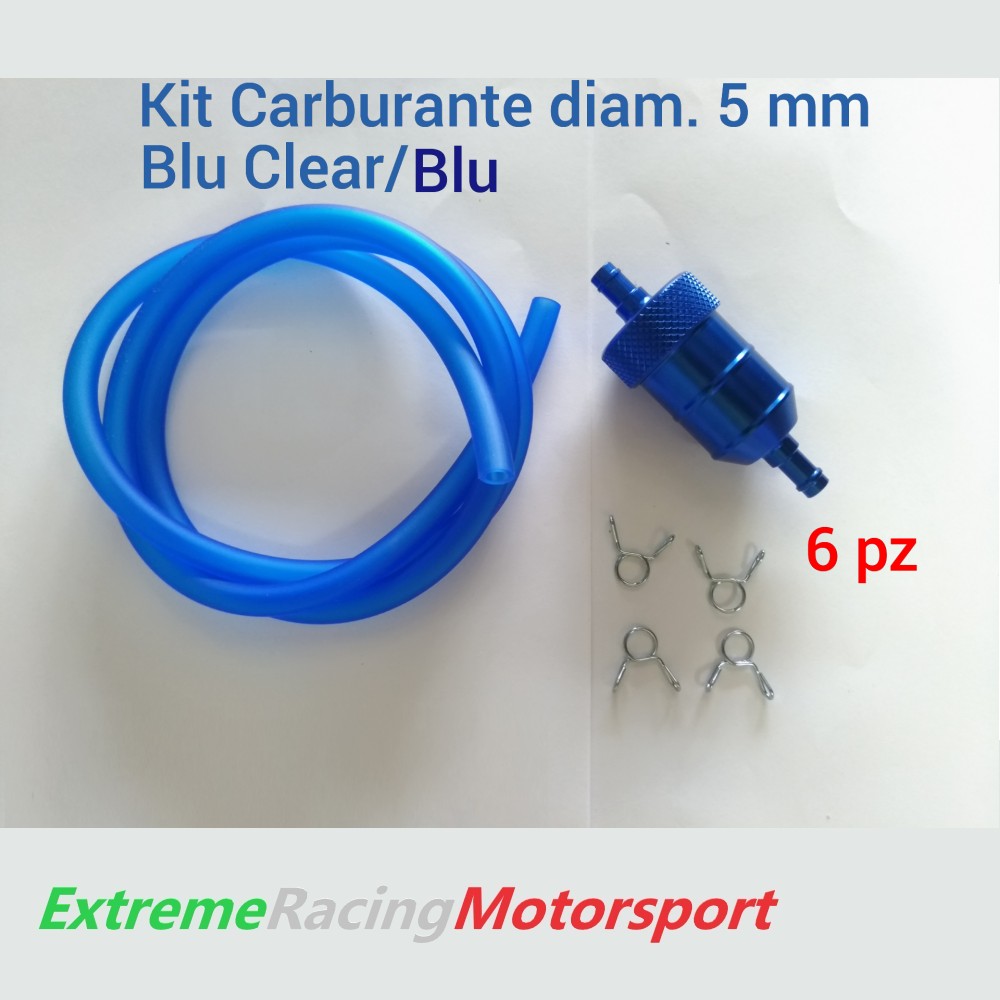 Xtreme Racing Impianto Carburante Tubo benzina 5×7 mm blu 1 m con filtro