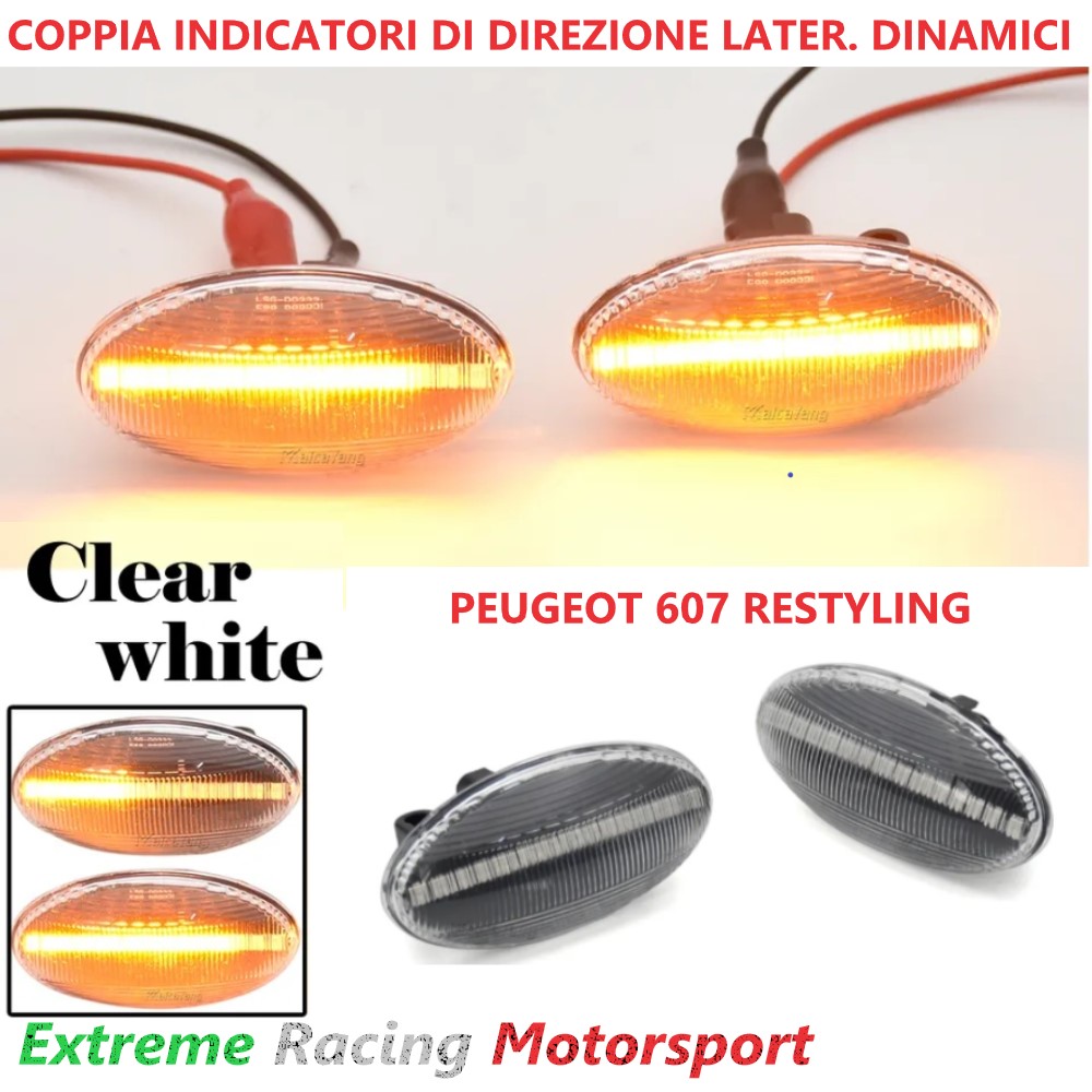 Xtreme Racing Indicatori di Direzione LED Peugeot 607 Restyling 04-11 indicatori dinamici coppia fumé