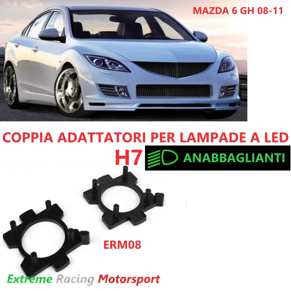 Xtreme Racing Accessori per Illuminazione LED ERM008 Mazda 6 GH 08-11 adattatori H7 coppia Plug&Play