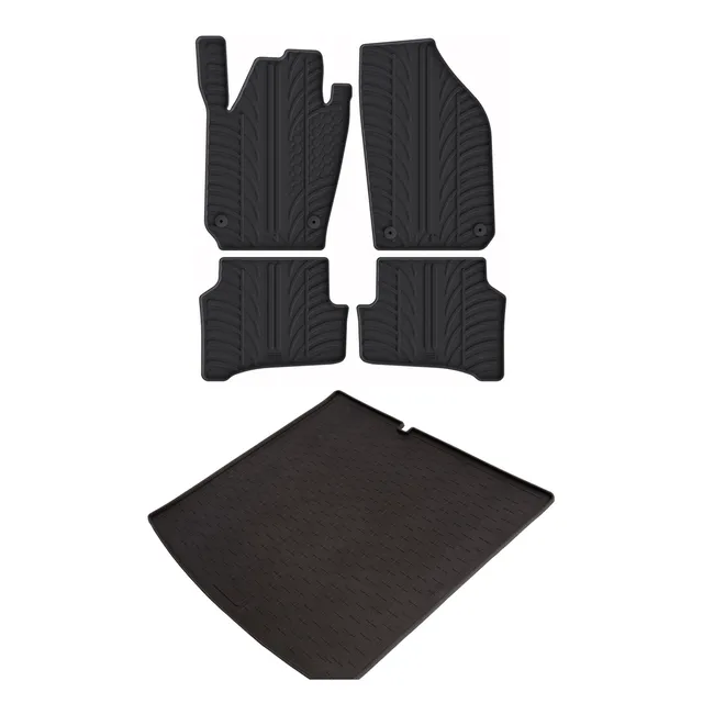 Travall Bundles Skoda Fabia vasca baule e tappetini auto 2014-2021 in gomma
