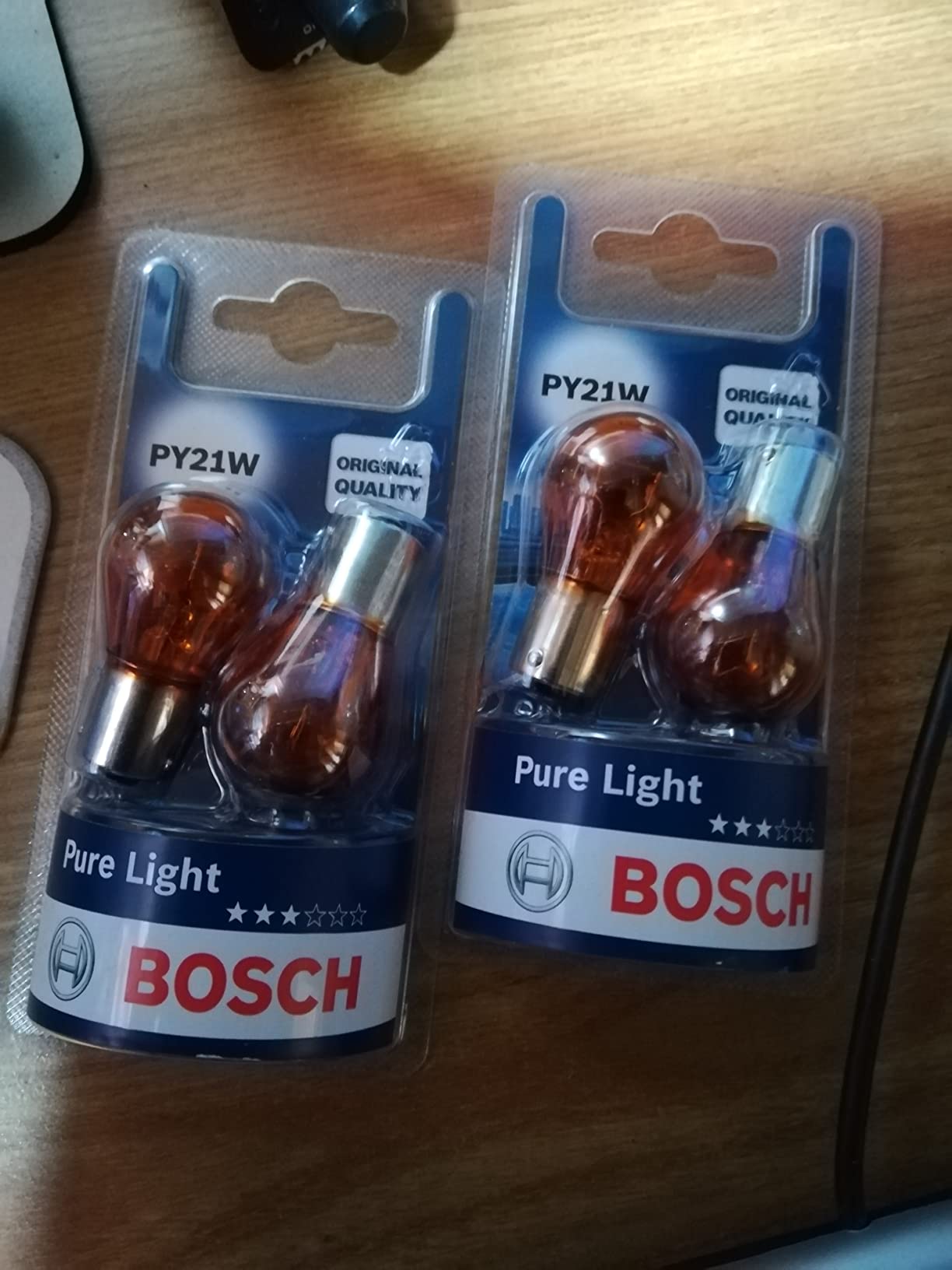 Bosch Lampadine e illuminazione PY21W Pure Light alogene ambra 2 pezzi