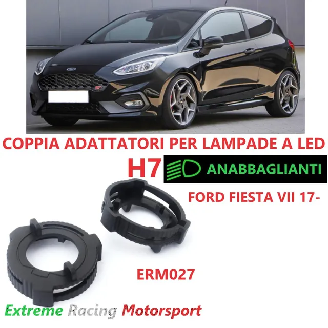 Xtreme Racing Accessori Illuminazione LED ERM027 Ford Fiesta VII 17- adattatori H7 LED coppia ABS