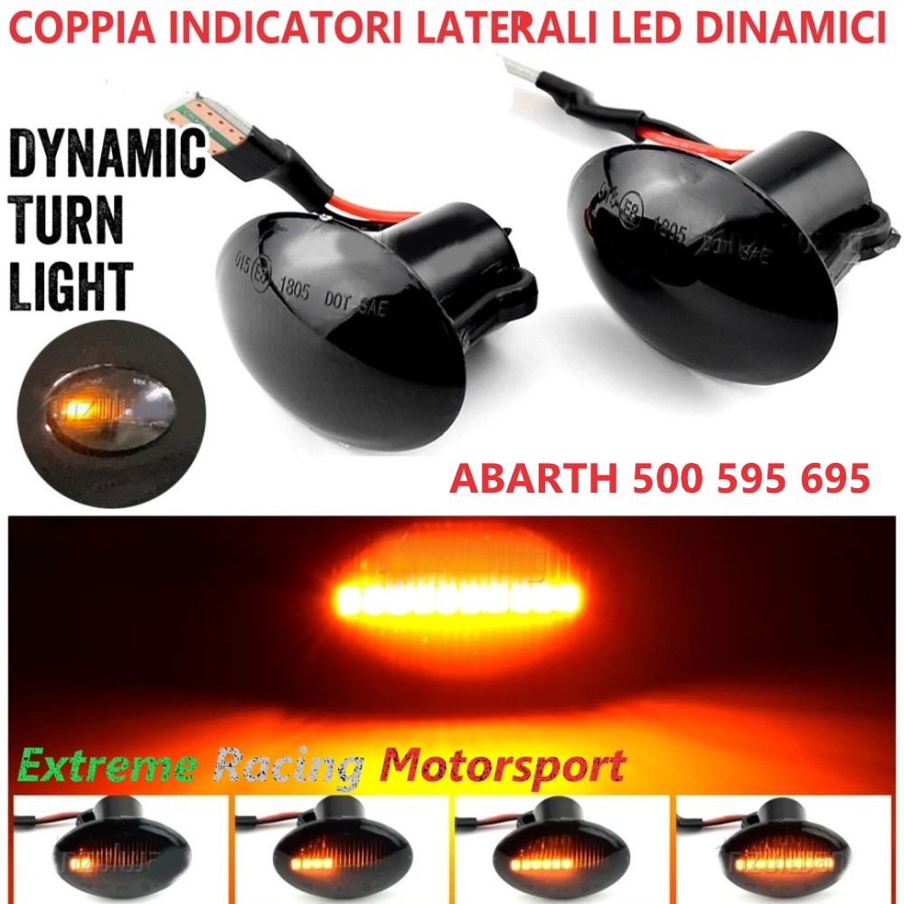 Xtreme Racing ERM IDSQ indicatori LED dinamici Abarth 595 coppia arancioni