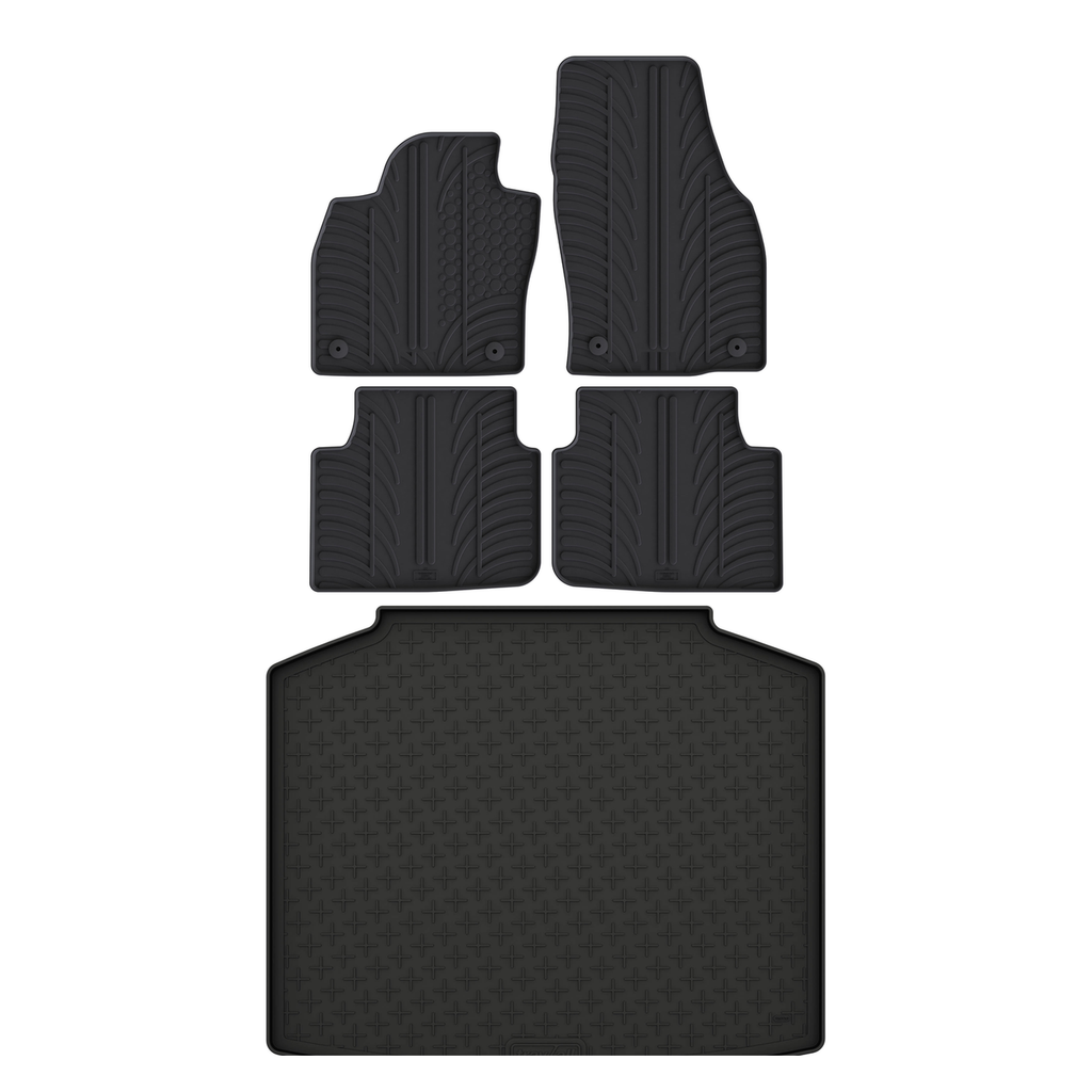 Travall Bundles Skoda Scala Rubber Boot Liner and Rubber Car Mats Bundle impermeabile