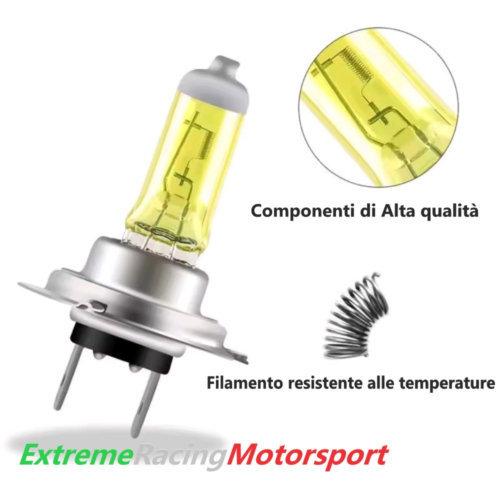 Xtreme Racing Lampadine LED ERM Alo3000K H7 lampade alogene coppia gialle 3000K