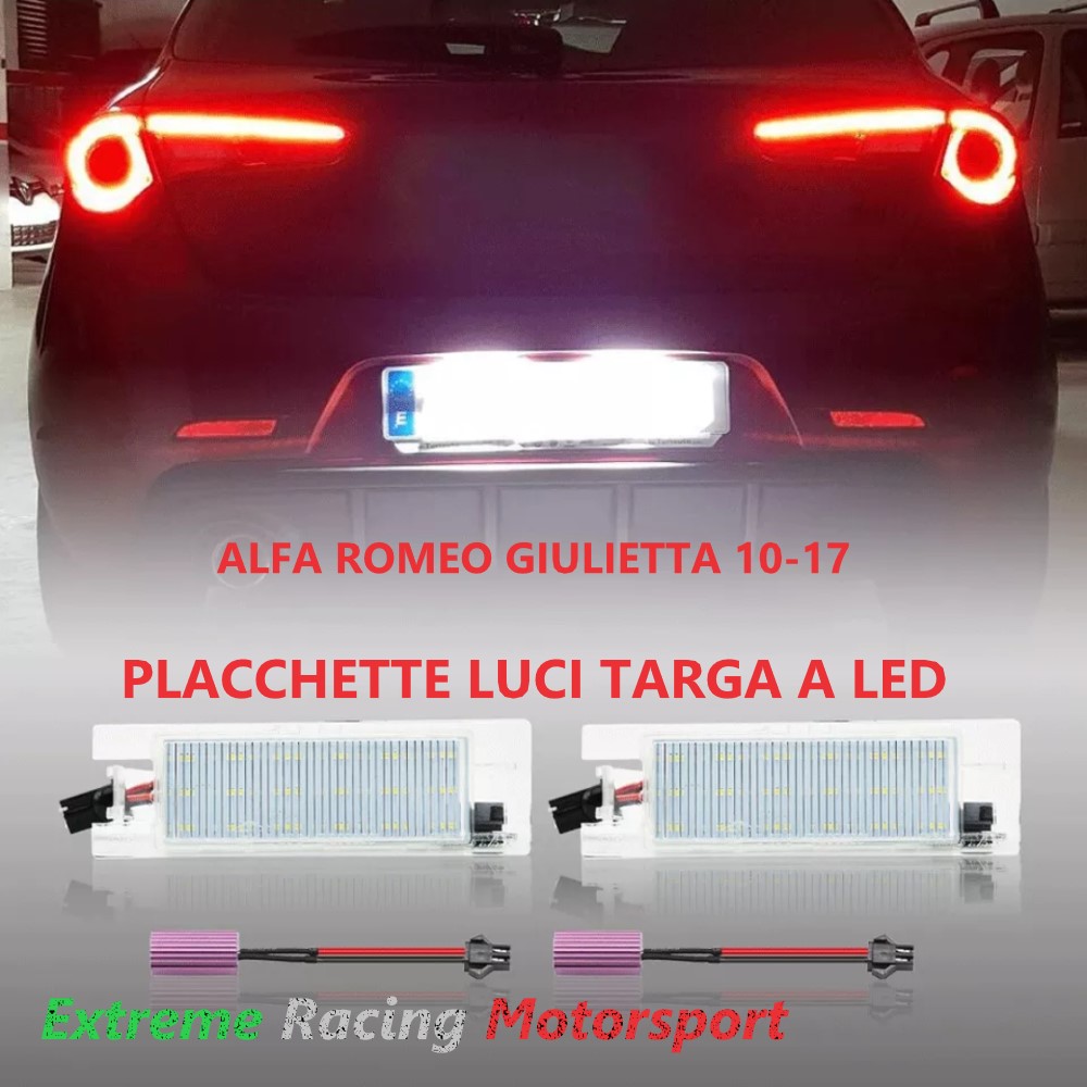 Xtreme Racing Accessori Illuminazione LED Alfa Romeo Giulietta 10-20 placchette targa LED coppia, bianco