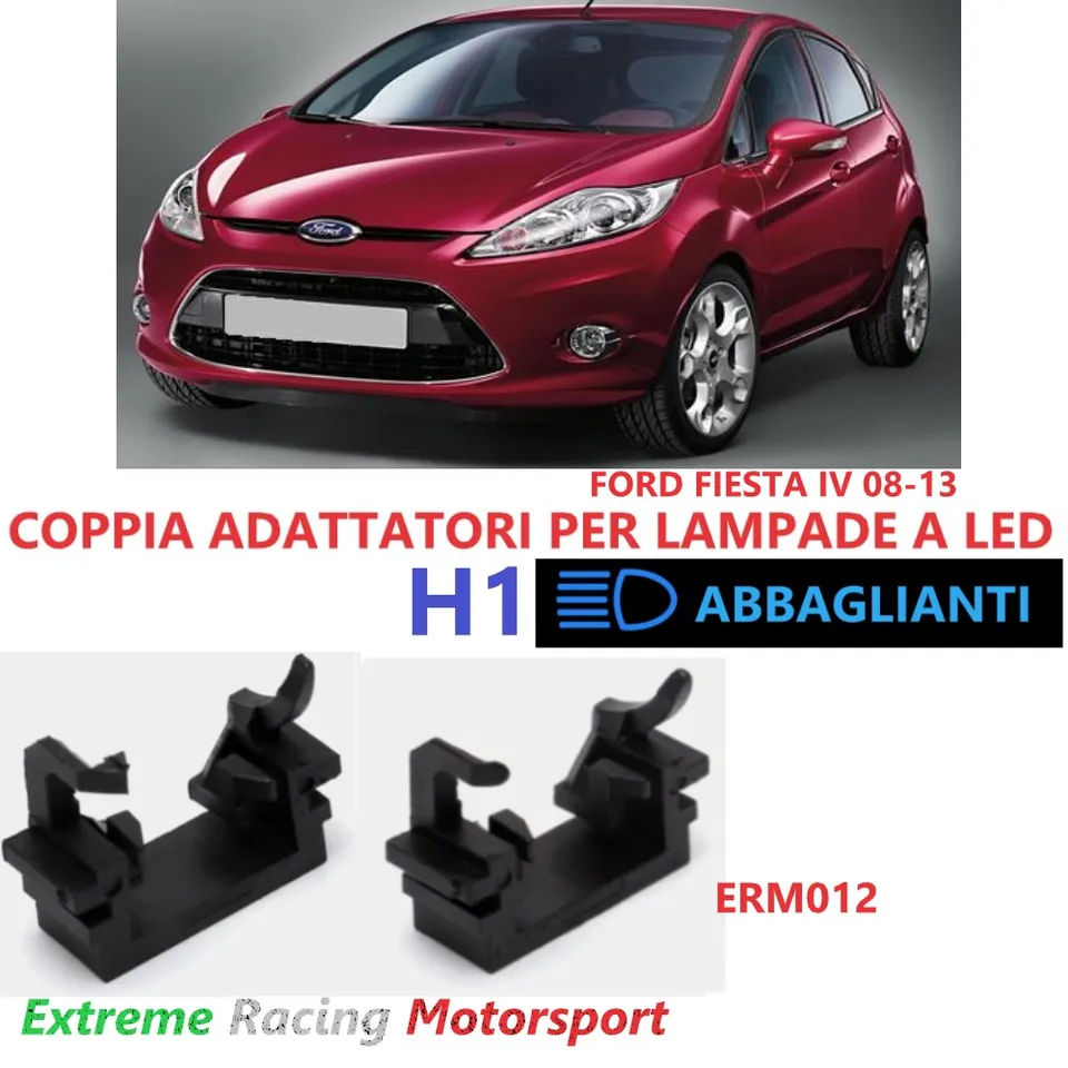 Xtreme Racing Accessori per Illuminazione LED ERM012 adattatori H1 Ford Fiesta IV 2008-2013 coppia