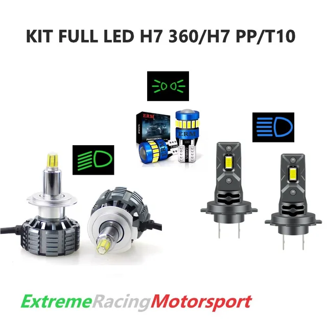Xtreme Racing Kit Illuminazione LED FULL LED T10/H7 360°/H7 PP kit lampade 6000K