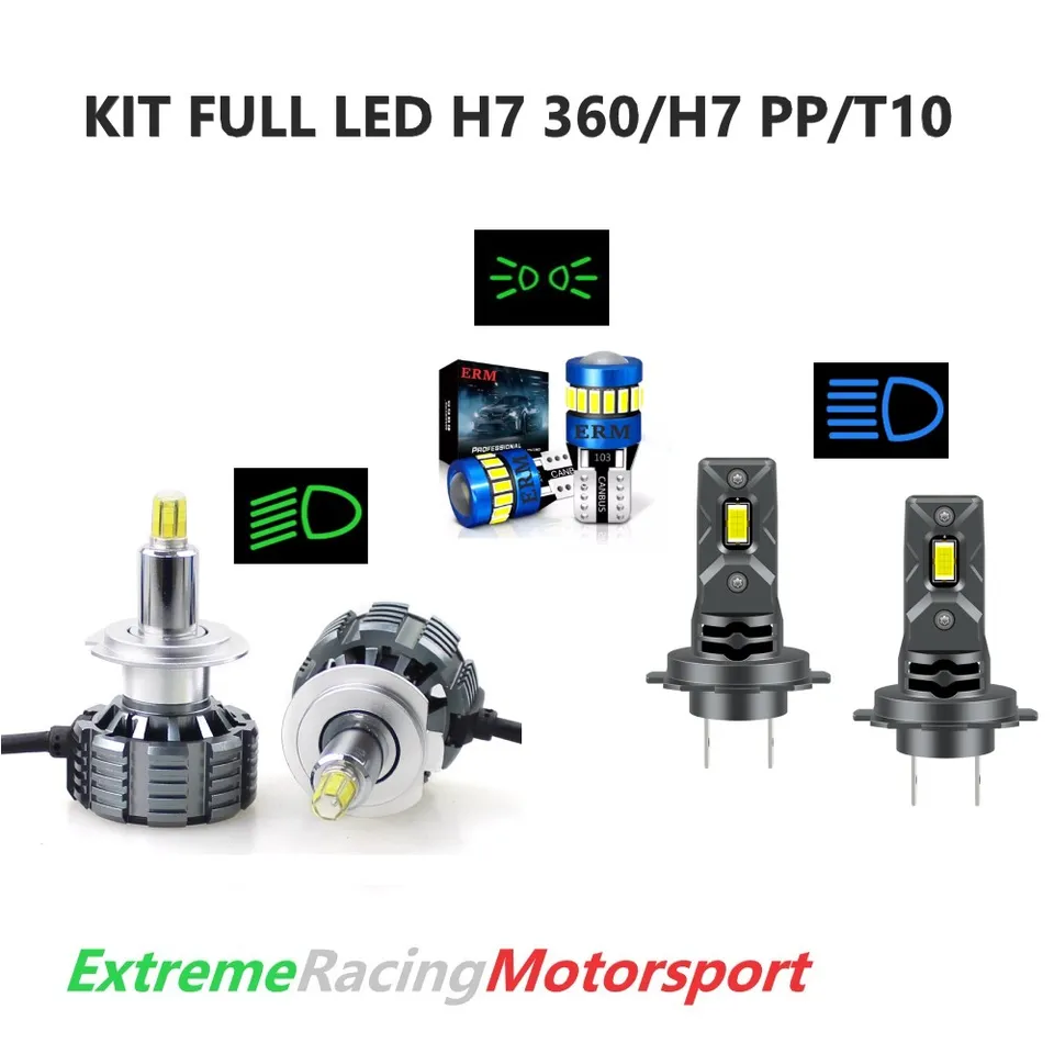Xtreme Racing Kit Illuminazione LED FULL LED T10/H7 360°/H7 PP kit lampade 6000K