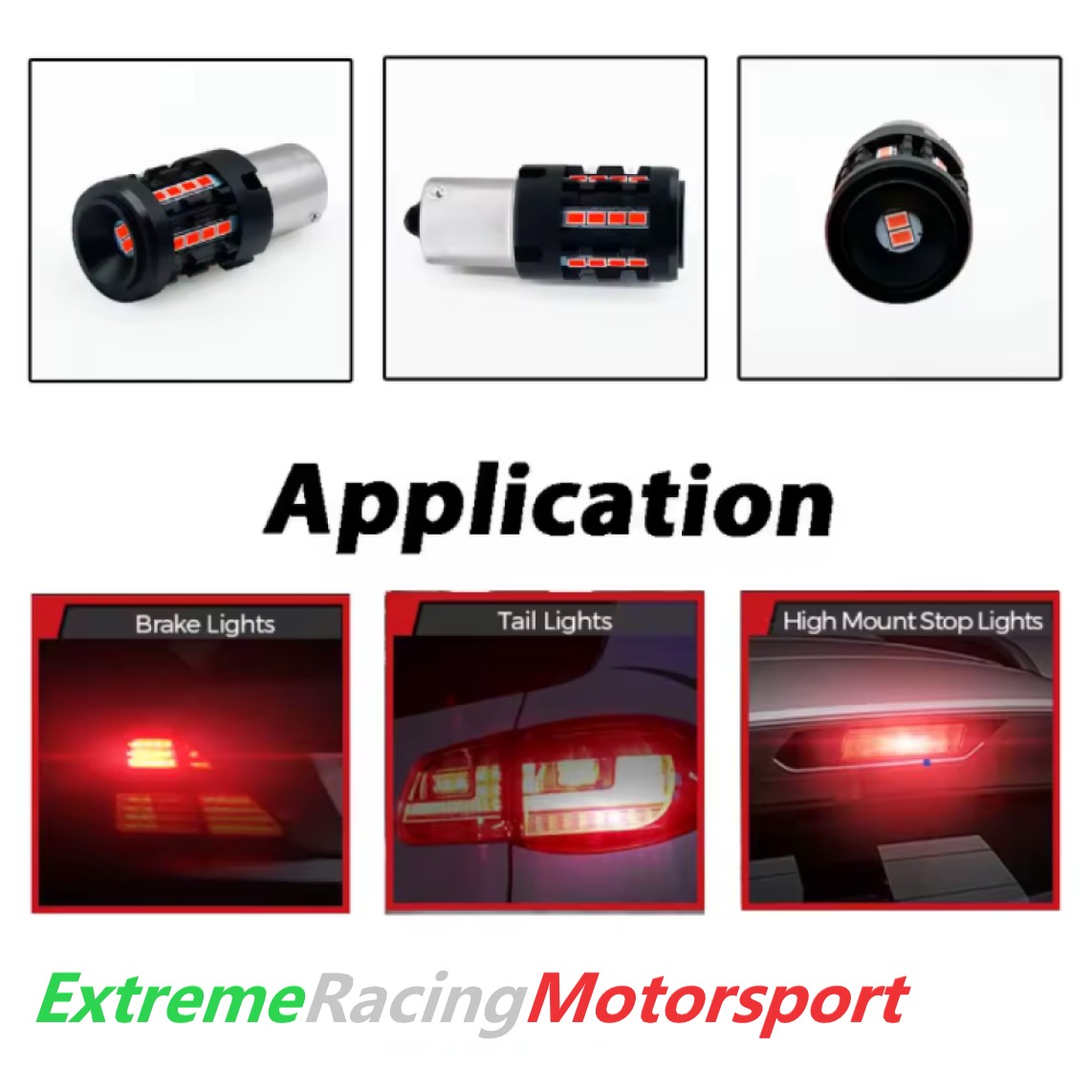 Xtreme Racing Lampadine LED ERM VT26BK 1156 BAW15S PR21W RED retronebbia coppia