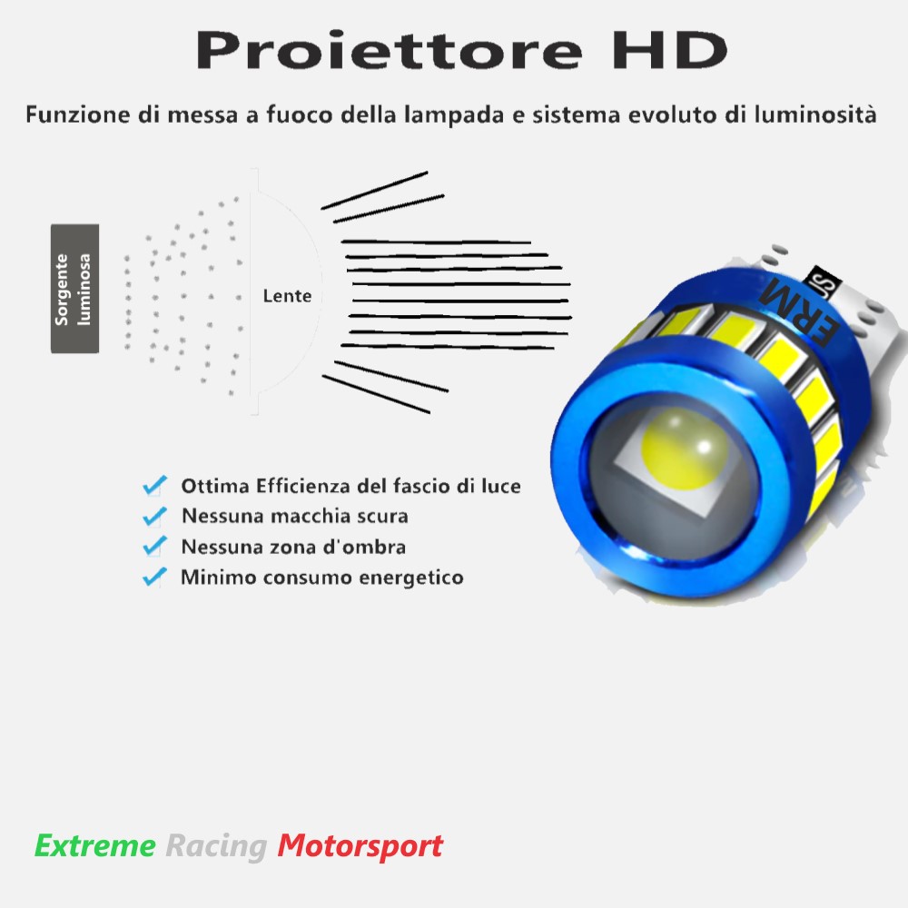 Xtreme Racing Lampadine LED BA9S ERM luci targa coppia bianca IP68
