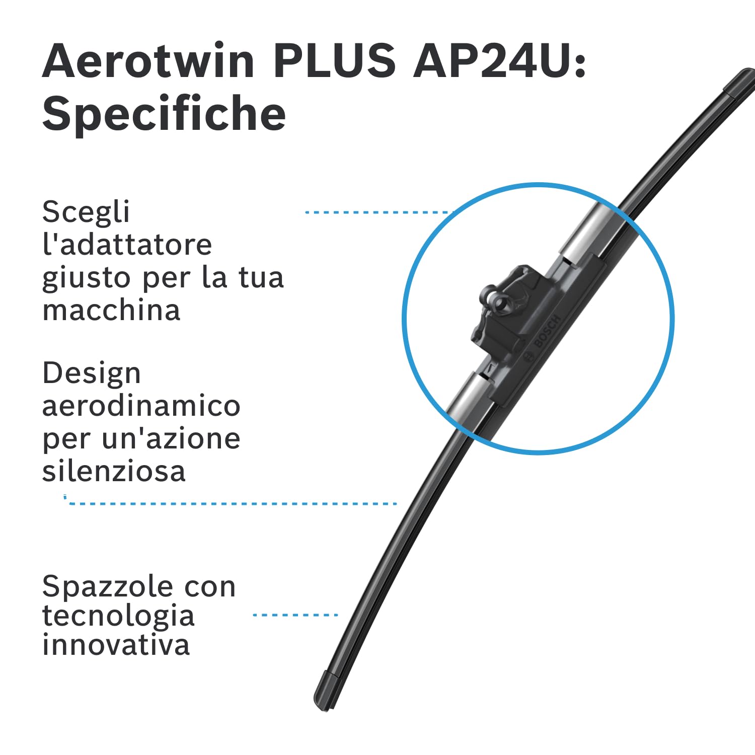 Bosch Spazzole tergicristallo Aerotwin AP24U, 600 mm, singola