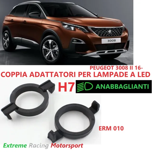 Xtreme Racing Accessori per Illuminazione LED ERM010 adattatori H7 Peugeot 3008 II