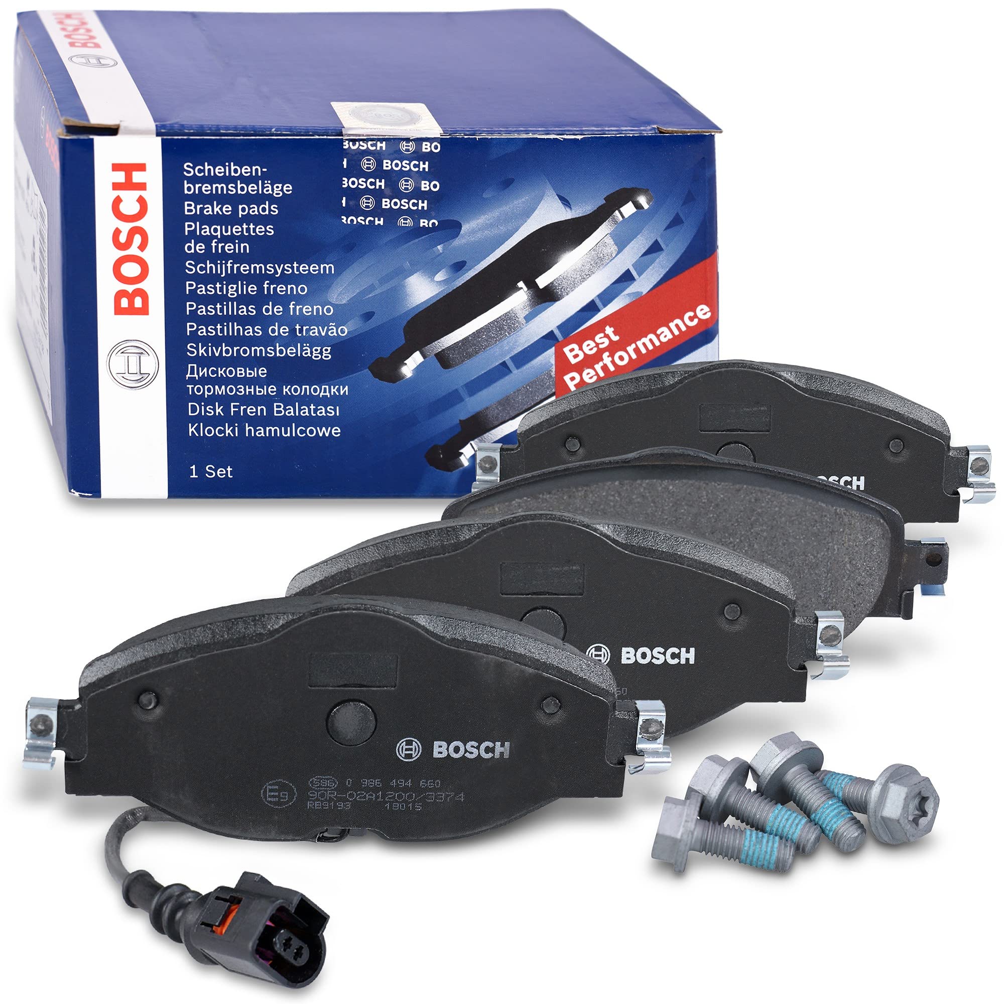 Bosch Sistema frenante 0986494660 Pastiglie freno 4 pezzi anteriori