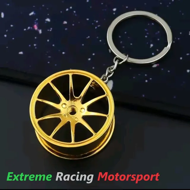 Xtreme Racing Decorazioni Auto e Adesivi Portachiavi in metallo Cerchio Oro