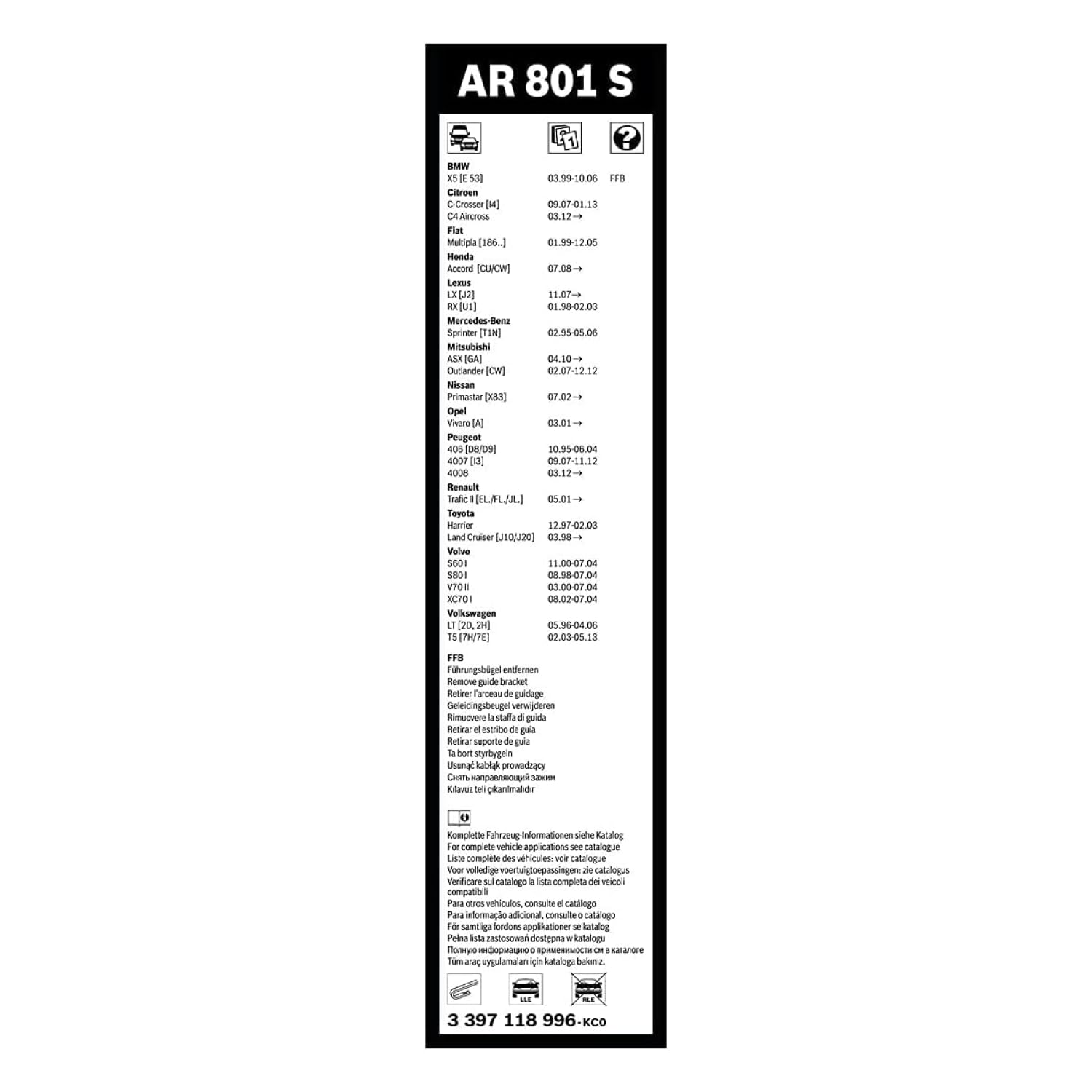 Bosch HCP Aerotwin AR801S tergicristalli anteriori 600/530 mm