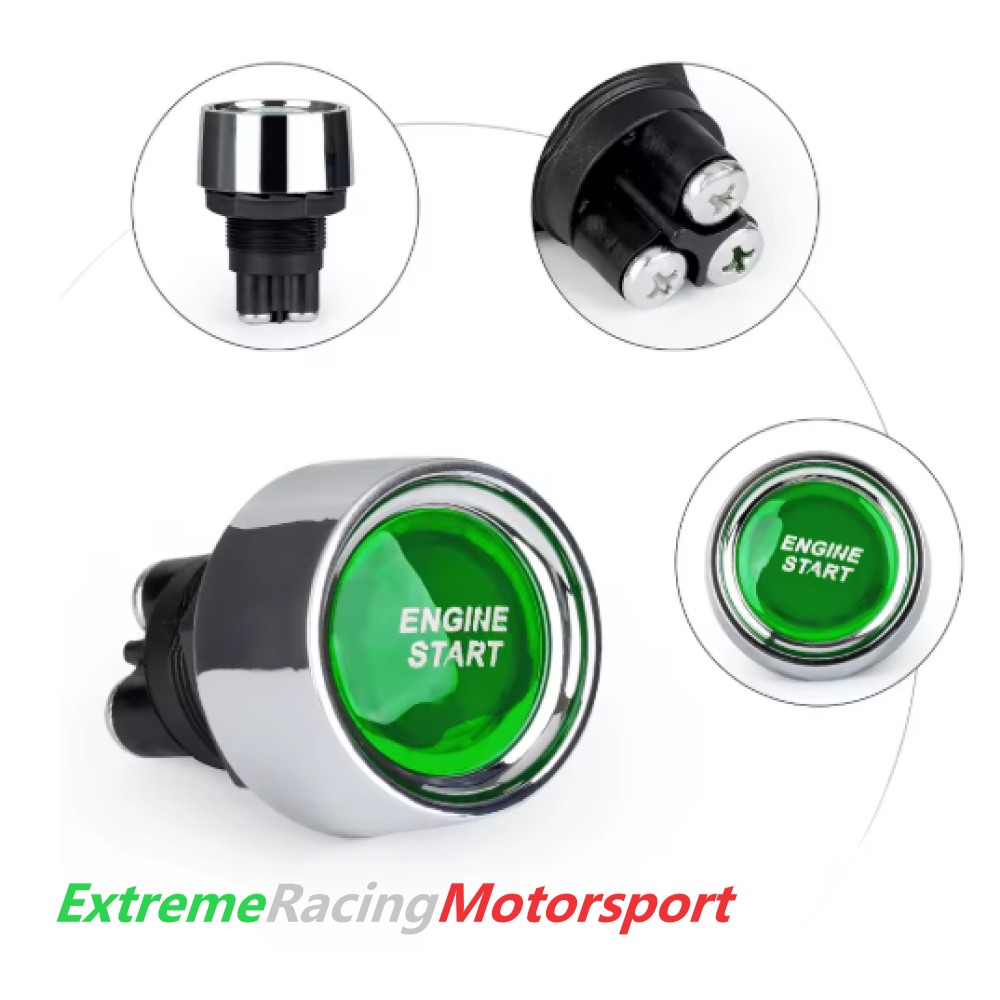 Xtreme Racing Decorazioni Auto e Adesivi Engine Start pulsante avviamento 12 V verde foro 22 mm