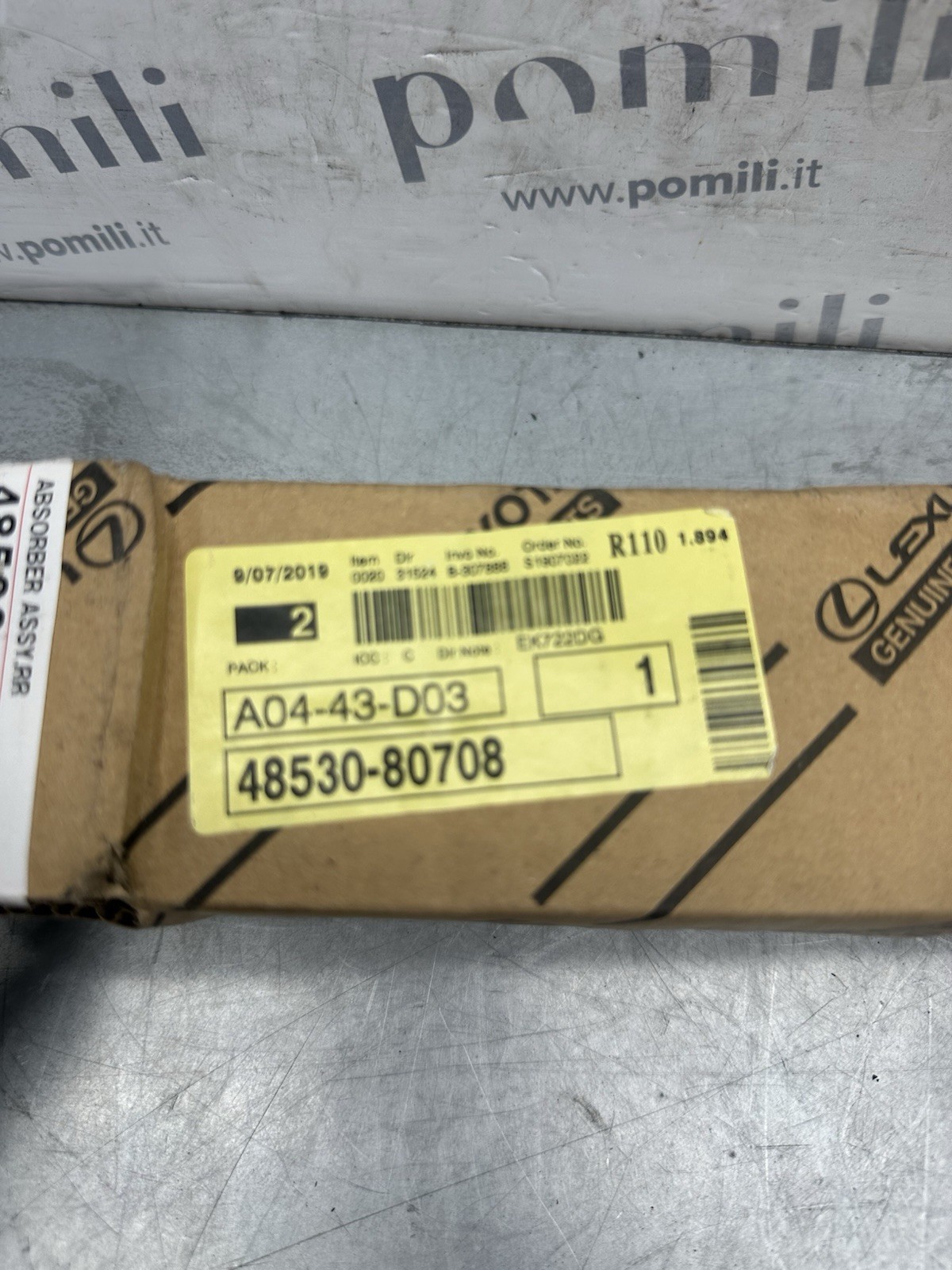 Pomili Sterzo e ammortizzatori Toyota ammortizzatore posteriore sinistro 48530-80708