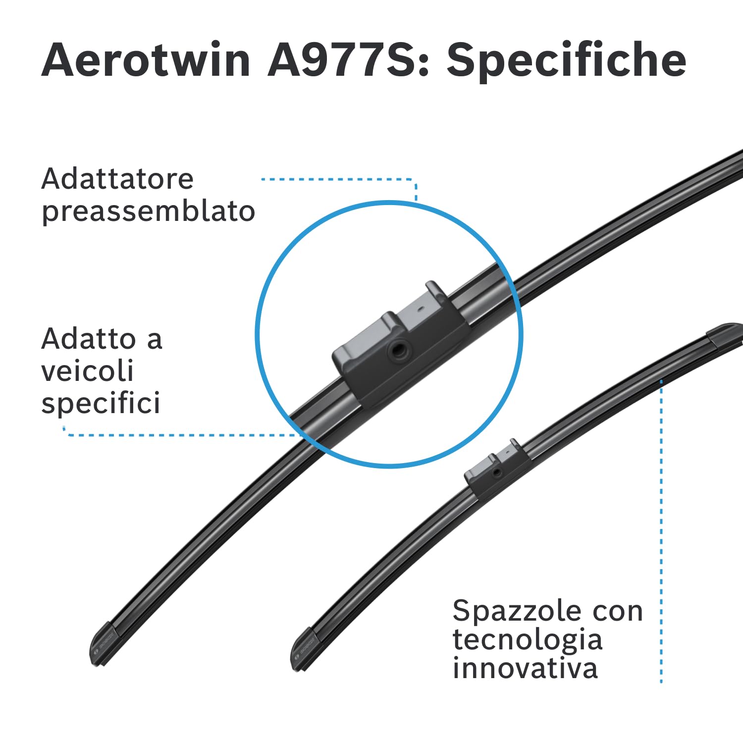 Bosch Spazzole tergicristallo Aerotwin A977S anteriori 650/425 mm aerodinamiche