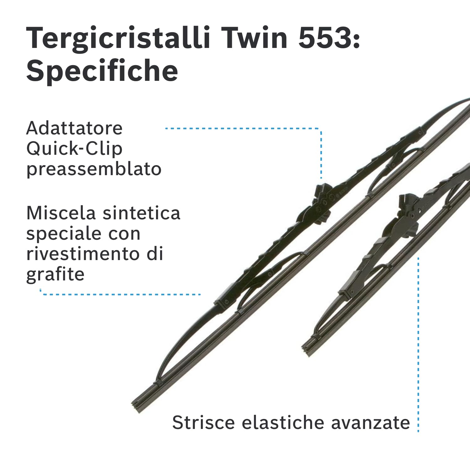Bosch Spazzole tergicristallo 3397010274 anteriori 550/340 mm