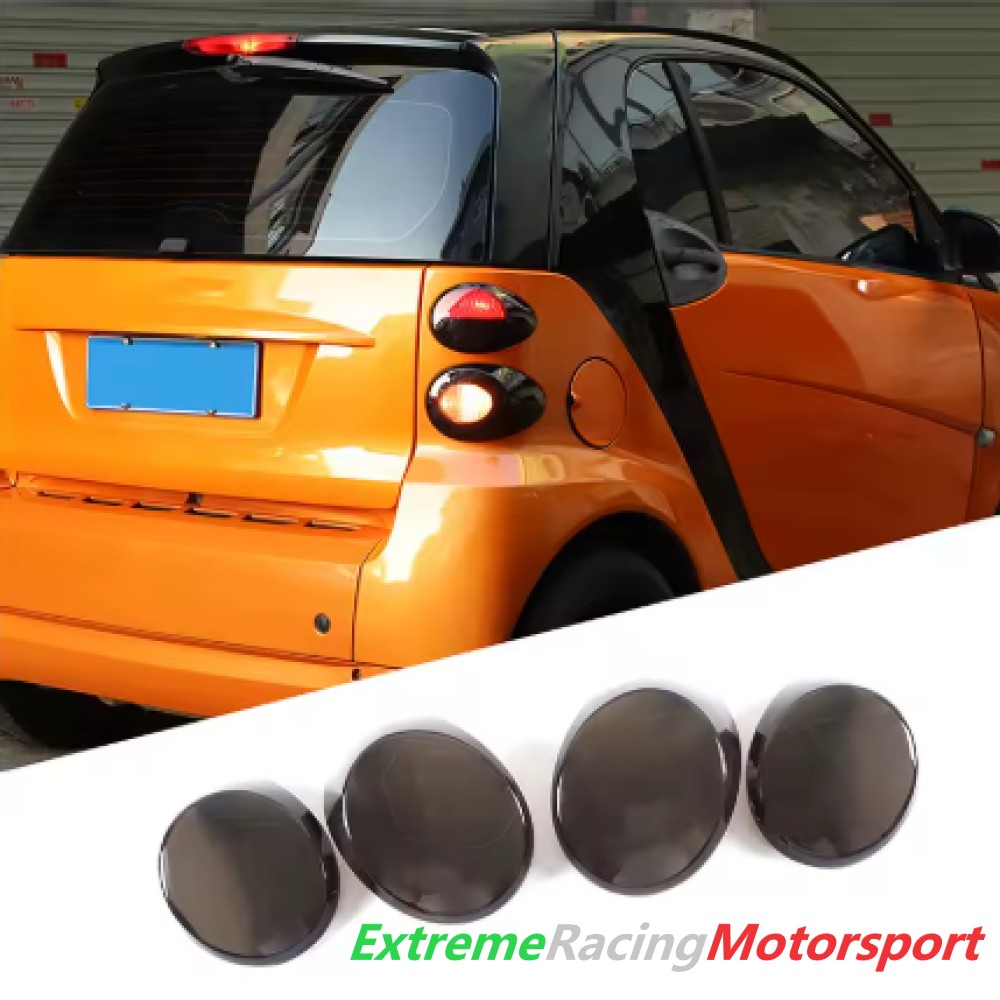 Xtreme Racing Decorazioni Auto e Adesivi Set Cover Fumè fari Smart 451 2007-2014 cover posteriori lucide