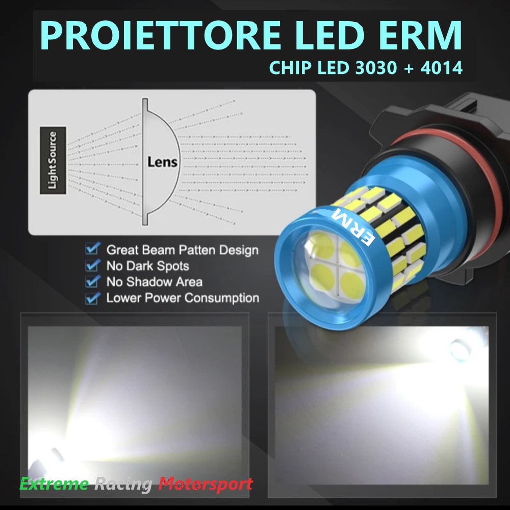 Xtreme Racing Lampadine LED ERM P13W 3030/4014 coppia bianco ghiaccio