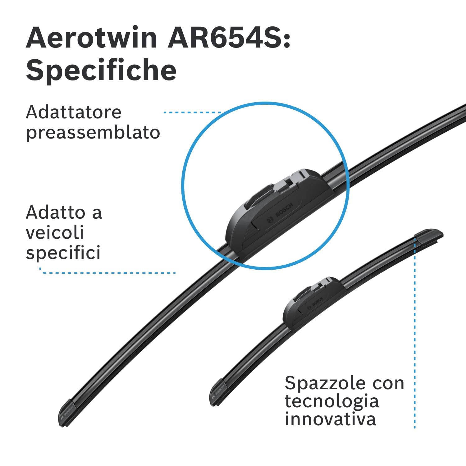 Bosch Spazzole tergicristallo Aerotwin 650/340 mm anteriori 2 pezzi spoiler standard