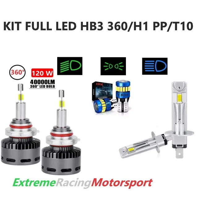 Xtreme Racing Kit Illuminazione LED T10 HB3 9005 360° 40K H1 PP Full LED 6000K