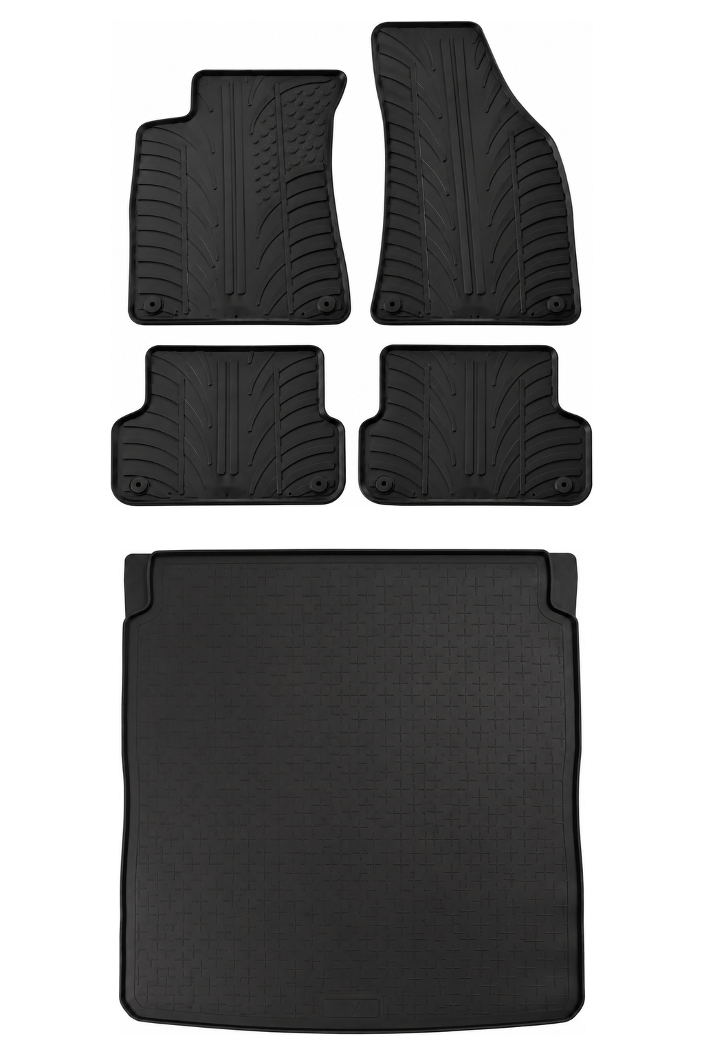 Travall Bundles Audi A4 Tappetino bagagliaio e tappetini gomma 2001-2008