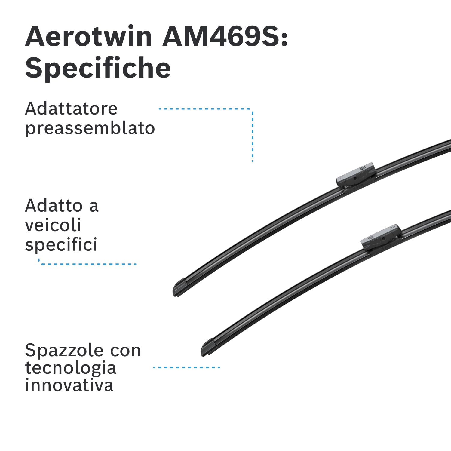 Bosch HCP Spazzole tergicristallo Aerotwin Multi-Clip AM469S 2 pezzi 700 mm